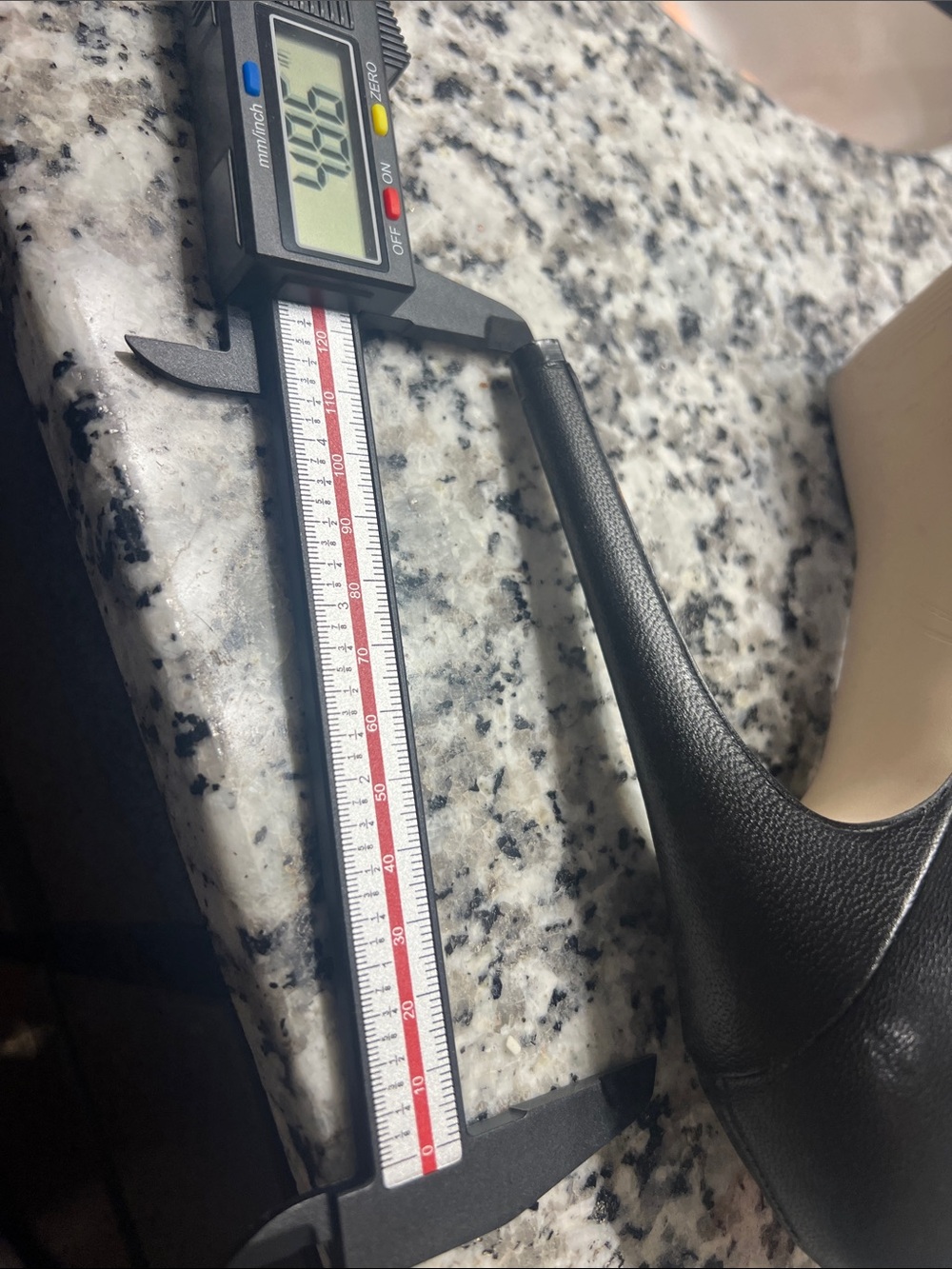 Black Strappy Peep-Toe Leather Platform Heels - Picture 6 of 6